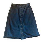 Lucky brand black jean button front skirt size 8/29