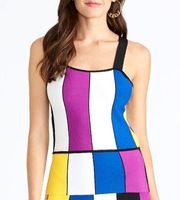 RACHEL Rachel Roy Massima Multicolor Block Tank XS