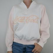 Vintage 80s Coca Cola Pink Half Zip Sweatshirt