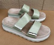 Vionic Brandie Green Strap Platform Slide Sandals Shoes Women’s Size 7