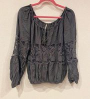Free People Peasant Lace Top Size XS EUC