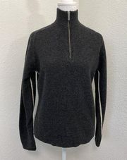 SmartWool 100% Merino Wool 1/4 Zip Mock-Neck Sweater Dark Gray Unisex size Small