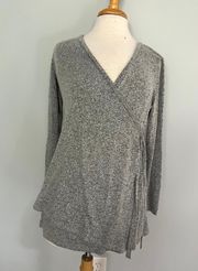 Maternity Light Gray Wrap Top