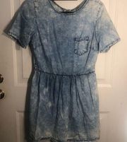 Denim Co. acid wash short sleeve dress