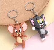 2pcs Cartoon Cat/Mouse Keychain Cute Animal Key‎ Chain Purse Bag Backpack Car