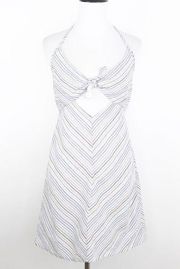 Honeypunch striped halter mini dress w/ cut out