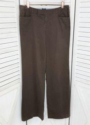 Gap Y2K Low Rise Flare Leg Stretch Chino Pants Brown 6 Long Trousers