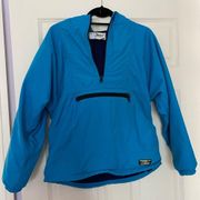 LL Bean Blue Hooded Windbreaker Vintage Jacket | S