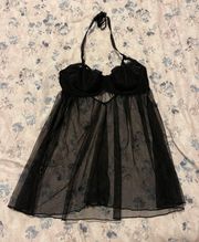 Vintage Black Lace Lingerie Top