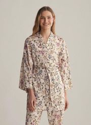 Floral Cotton Kimono Top Overshirt 