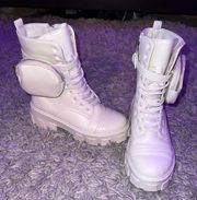 White Combat Boots