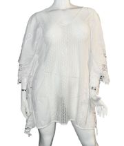 Lace Kimono Sleeve Swim Coverup