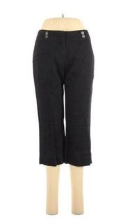 Larry Levine Black Mid Rise Boyfriend Cropped Pant