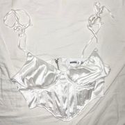 White Satin Bustier Top