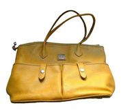 Dooney & Bourke Pebbled Leather Purse Satchel Handbag Butternut Squash Mustard