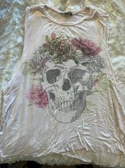 Flower crown Skull Graphic Tank