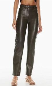 Wilfred 2 Vegan Leather Forrest Green High Rise Pants