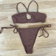 Bikini Top and Bottom Brown String Tie Size XS/S