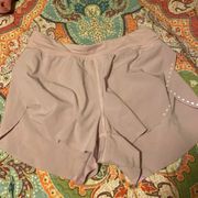 Lululemon Fast & Free Reflective High-Rise Classic-Fit light pink Shorts size:2