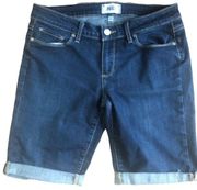 Paige Kayla Stretch Cuffed Bermuda Short Dark Denim Sz. 28 Casual Summer