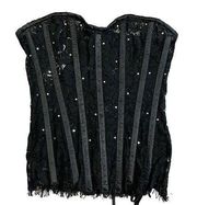 Top Drawer  by Daisy Corsets NWT Black Floral Lace Corset - size Medium