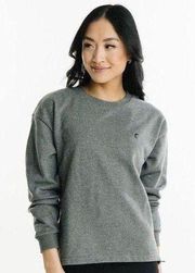 [ZYIA Active] Gray Energetic Zipper Crewneck Boyfriend Fit Sweatshirt Sz Large L