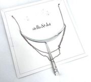 NWT Stella & Dot swag necklace Two way layering silver