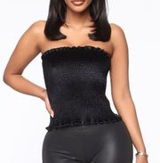 Black Velvet Smocked Tube Top