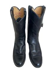 Justin Roper Womens Cowboy Boots L3056 Size 5.5 R black leather