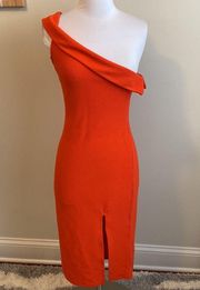 NBD Kade Dress Orange One Shoulder Dress