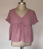 Flowy Pink Cheetah Print Blouse Top