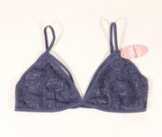 NWT  Unlined Bralette in Blue-Gray One Size