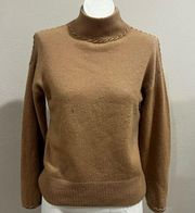 Theory tan turtleneck sweater