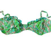 Lilly Pulitzer Women’s Ruffled Bikini Top in Chomp Chomp Alligator Print Size XS