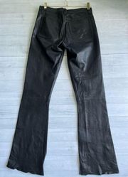 Vintage Genuine Black Soft Lamb Leather Flare Pants Size S