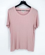 Cloth & Stone Ribbed Tee Soft Girl Aesthetic Pale Pink Large