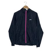 Windbreaker Jacket Full Zip Black Size Medium