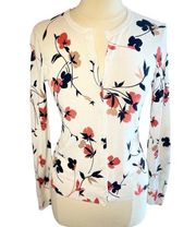 ANN TAYLOR Floral Button-front Lightweight Cardigan