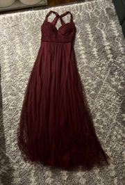 Wine Color Prom Dress 