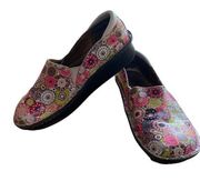 Alegria Womens Size 39 Multicolor Floral Slip On Clog Comfort Nurse Shoes Loafer