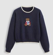 Cider Navy Blue Graphic Bear Crewneck Sweater