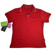 Golf Polo Red V Neck Size Medium OnTour 300 Series Short Sleeve Women’s