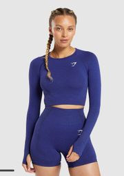 Gymshark Vital Seamless 2.0 Crop Top - Cobalt Purple Marl