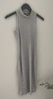 Acemi Tank Dress. Midi. Gray/white striped. Size Small