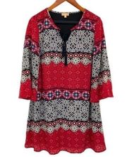 Takara Red Tunic Shift Dress