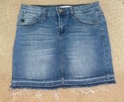 KanCan Distressed Denim Skirt