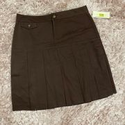 Brown Vintage Y2K Pleated Skirt