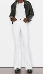NWT $210 FRAME  Le High Flare Jeans in Blanc White