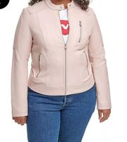 NWT Levi's Faux Leather Motocross Racer Jacket in Peach Blush