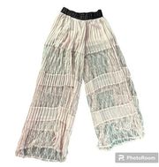 Double Zero Women's Small Ivy Sheer Lace Boho Pants